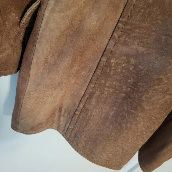 Vintage Lucky Brand Dungarees Leather Western Coat Cowboy Rancher Mens, S - Picture 5 of 12